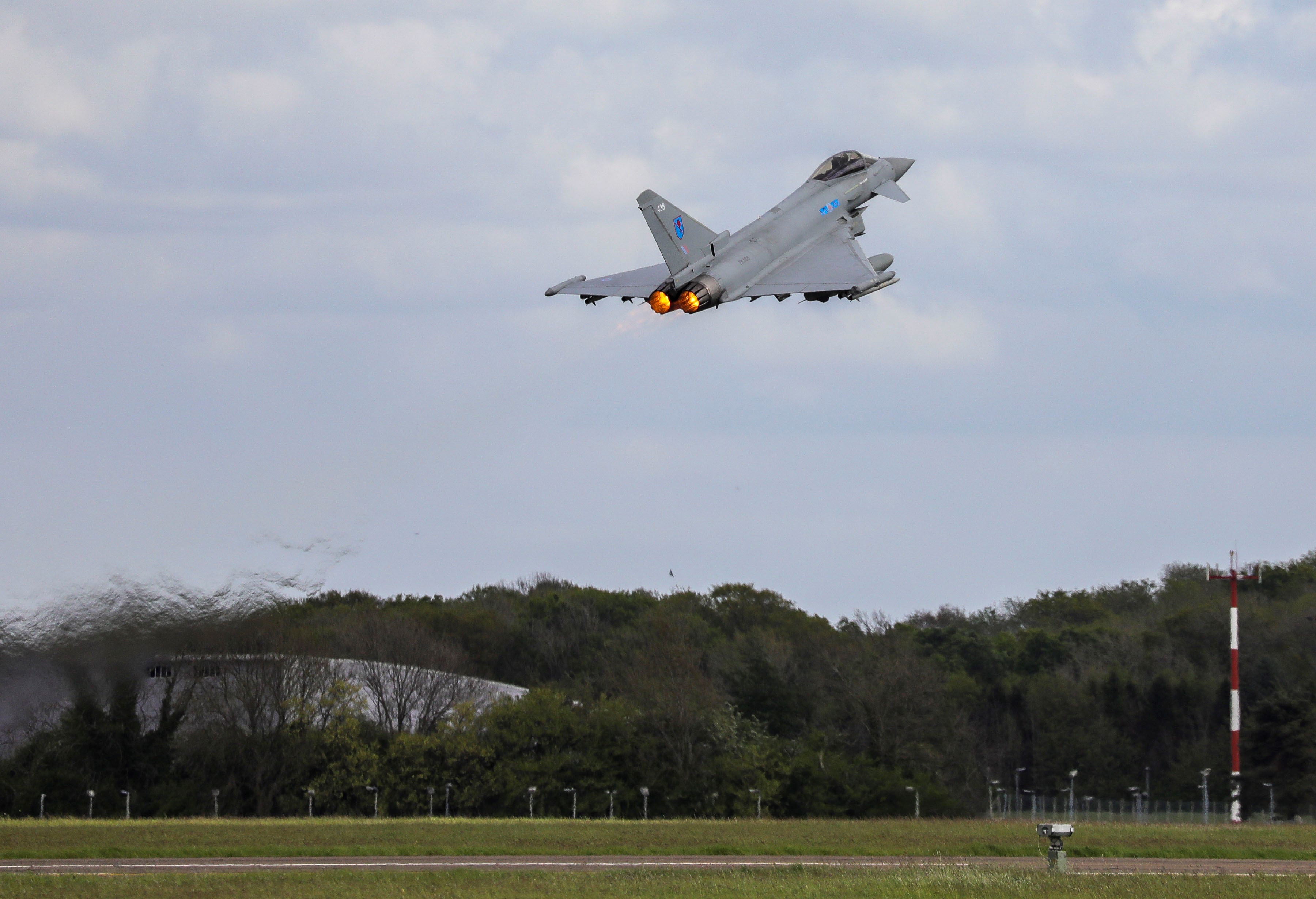 Typhoon taking off from the runway.